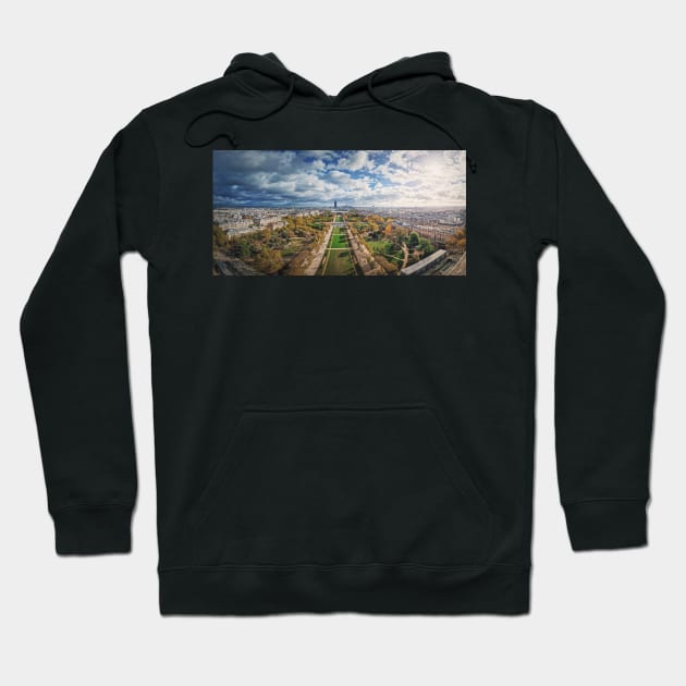 Panoramic view to the Paris city Hoodie by psychoshadow